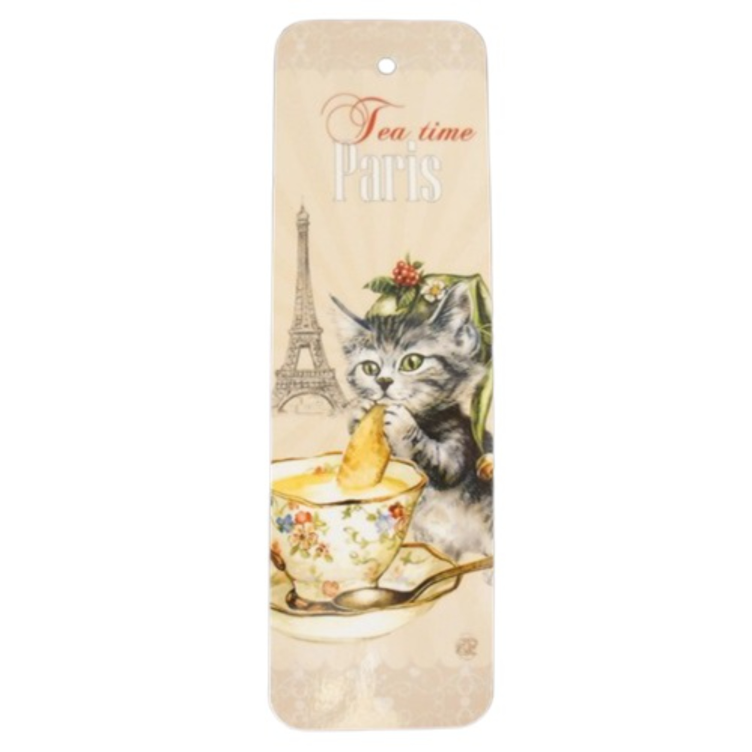 【 セブリーヌ ☆ フランス製 ブックマーク 】 Paris Tea time パリ 猫 キャット しおり ブックマーカー