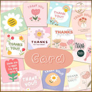 【10種】お花 パステル色 サンクスカード ありがとう 販促カード ギフト 包装 ラッピング用品 梱包材