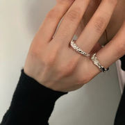 指輪　リング　アクセサリー　韓国ファッション　金属　デザイン　不規則　メタル