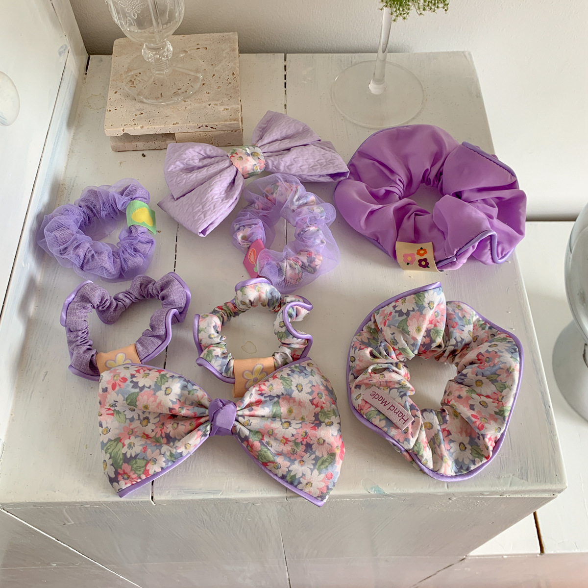 紫コレクション　キッズヘアアクセサリー　シュシュ可愛い　子供グッズ