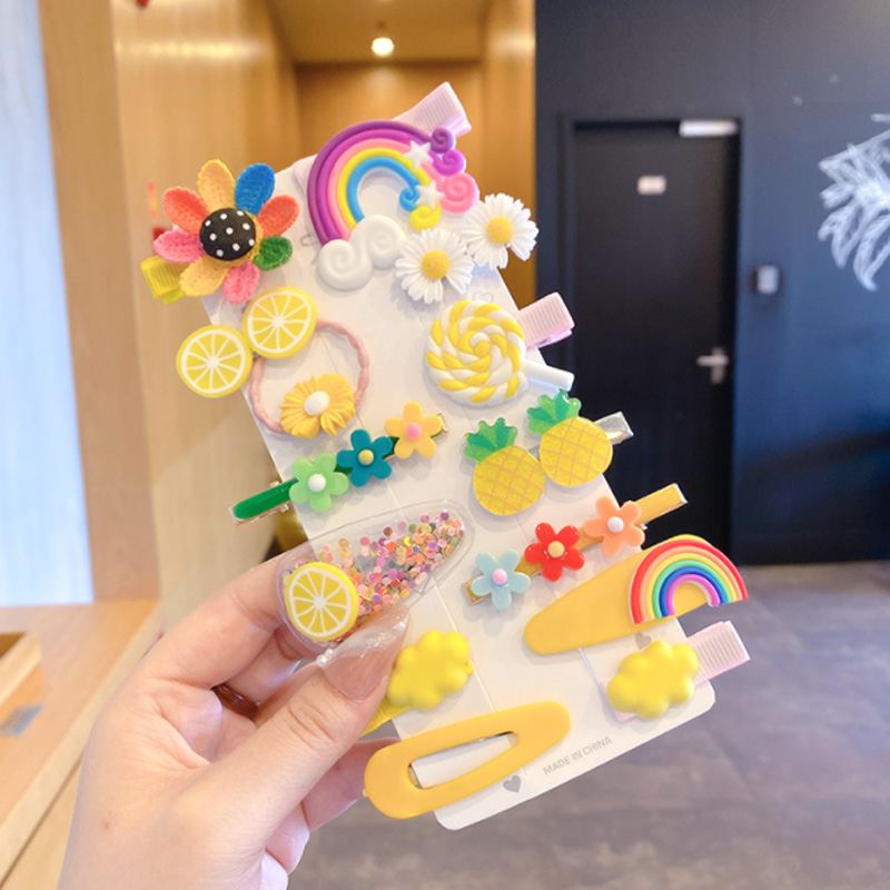 レインボー 虹 ベビーキッズヘアクリップ ヘアゴム ヘアピン 【公式通販】