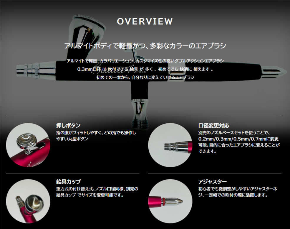 エアブラシ ビューティフォープラス 0.2mm コスモ ※取寄品