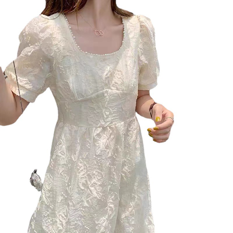 ウエストワンピース2023年新作フレンチレトロロングスカート甘く優しい風プリンセススカート