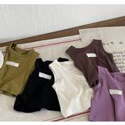 2023韓国風子供服 子供服 T シャツ  ニット チョッキ  キッズ   カジュアル ベビー服5色