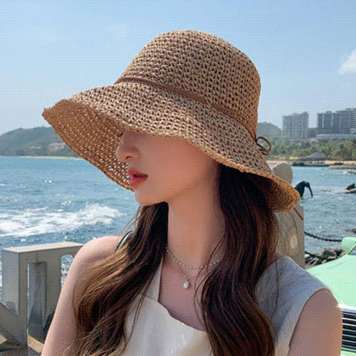 麦わら帽子　帽子　夏　UVカット　つば広　日焼け防止　紫外線対策　折りたたみ　レディース　ビーチ
