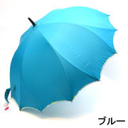 【雨傘】【長傘】シームレス（一枚張り）耐風骨無地＆花柄パイピングジャンプ傘