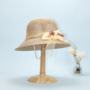 夏女性の太陽帽子韓国日焼け止めレース麦わら帽子旅行つばの大きいお母さんのバケットハット