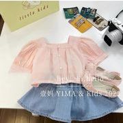 夏人気 韓国風子供服 トップス    キッズ  Tシャツ+スカート  セットアップ