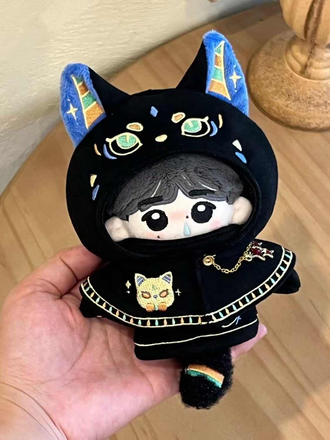 人形作家様 猫ドール 約10cm 猫人形 ドール作家 ⚮ . おもちゃたくさん🧸 . . . おぱんつもピンクのしましま