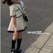 2023夏人気   韓国風子供服  キッズ   ベビー服  トップス+プリーツスカート  かわいい  セットアップ