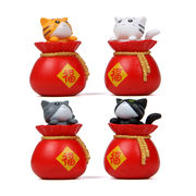 DIY   模型   ミニチュア   インテリア置物    モデル   福袋猫    デコレーション  おもちゃ  4色