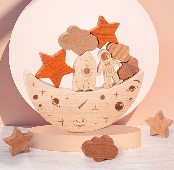 新作 韓国風   子供用品  ベビー用品    木質  知育玩具  おもちゃ 積み木  遊び用  木製パズル  宇宙