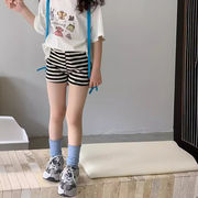 2024夏新作  韓国風子供服   キッズ服    ショートパンツ   ボーダー    レギンス   女の子