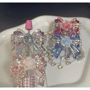 リボン  ビーズパーツ ストーン付き   デコパーツ   手芸diy 用デコレーション DIY  ボールペンのビーズ