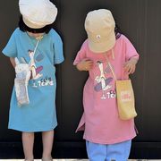 夏人気   韓国風子供服  キッズ  ベビー服   女の子  半袖    Tシャツ  ワンピース   カジュアル   2色