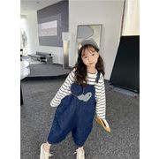 秋新作  韓国風子供服    キッズ服  厚い   サロペット  ファッション  オーバーオール   デニム