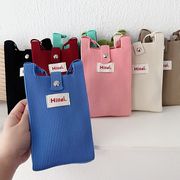 韓国風 人気     ニット  ショルダーバッグ    斜め掛けバッグ     携帯小銭入れ     16色