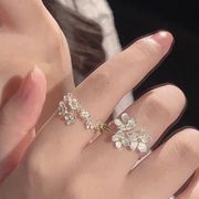 新作 韓国風  レディース  気質   アクセサリー   リング   椿の花    開口指輪  シンプルなファッション