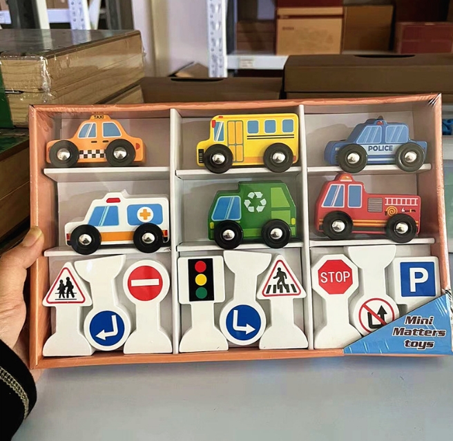 ins人気 木製  交通標識  車  知育玩具 ベビー用品 おもちゃ ベビー用玩具 赤ちゃん  木のおもちゃ セット