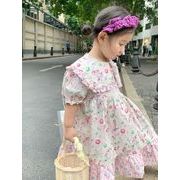 2023 夏人気  韓国風子供服  ワンピース 女の子  かわいい 花柄  ベビー服   子供服   キッズ