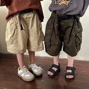 2024夏   韓国風子供服 ベビー服    キッズ服  カーゴパンツ   ズボン  カジュアル   ショートパンツ  2色