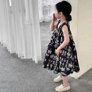 ins夏人気   韓国風子供服  ベビー服   キッズ   キャラクタープリントのワンピース   かわいい