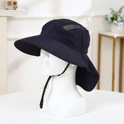 新作メンズサンバイザーアウトドア帽子薄型通気太陽帽子大庇バケットハット登山日除け帽子