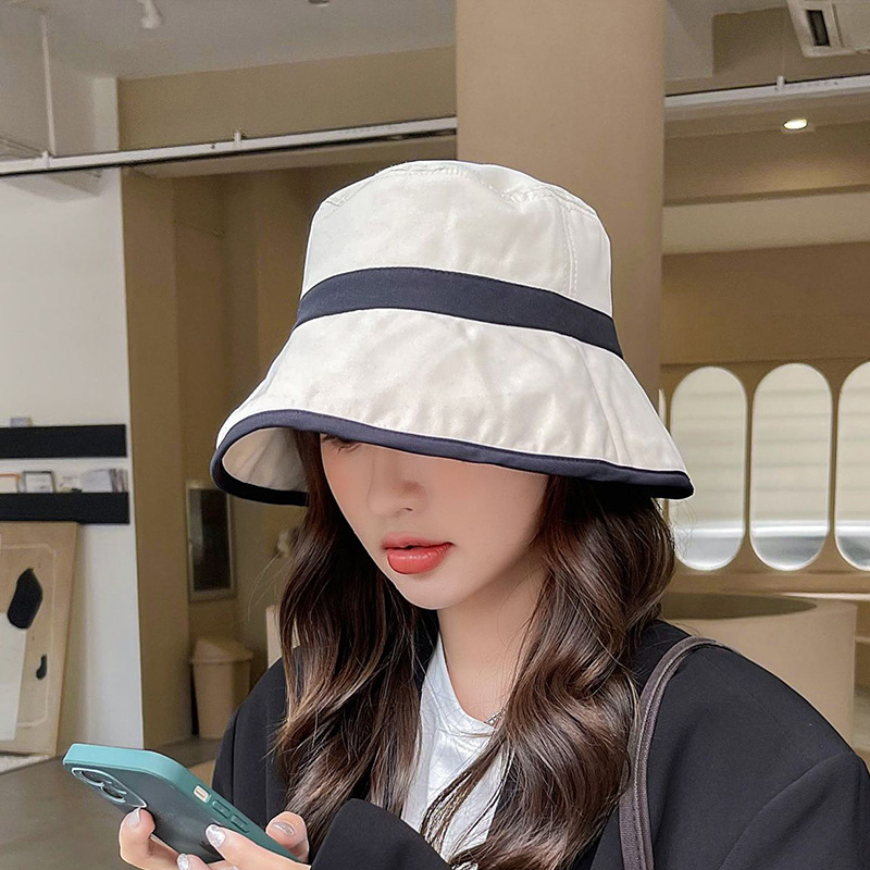 バケットハット帽女性の新作キャペリン秋ファッション韓国大庇バケツ帽カラークロスオーバー帽子