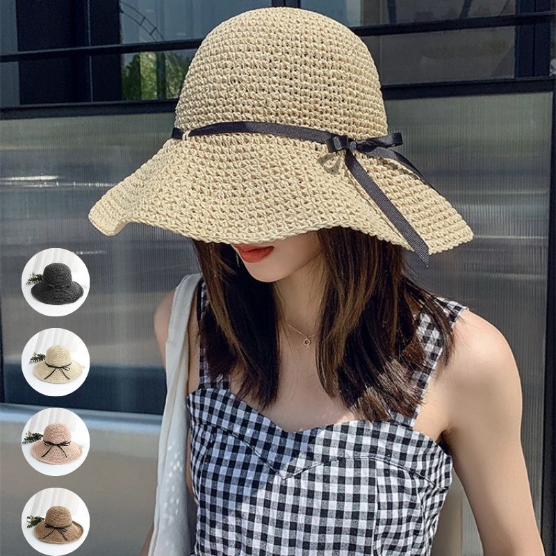 麦わら帽子　UVカット　春夏　バカンス　水着　旅行　韓国ファッション