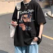 ユニセックス　メンズ　夏　半袖Tシャツ　カジュアル　大きいサイズ　ストリート系　渋谷風☆全3色
