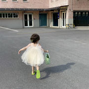 イメージ通りでした 子供服 ロングスカート 女の子 キャミワンピ ストラップ  チュールスカート