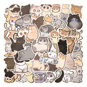 60枚/セット 可愛い 猫のステッカー ネコ シール 防水 ラベル 手帳素材  シール 猫の雑貨 猫のテーマ