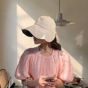 サンバイザー　６色　UVカット　バカンス　小顔　エレガント　韓国ファッション