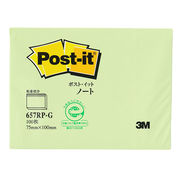 3M Post-it ポストイット 再生紙 ノート グリーン 3M-657RP-G