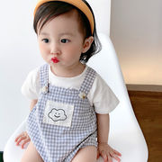ベビーロンパース　赤ちゃん　女の子　男の子　子供服　キッズ服　カバーオール　半袖　可愛い　韓版