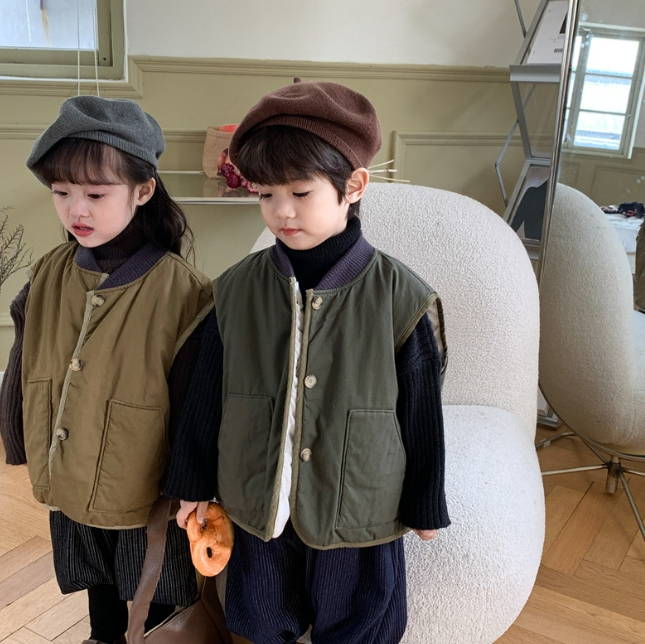 新作 韓国風子供服  トップス  ベスト  チョッキ   コート    袖なし  男女兼用  2色