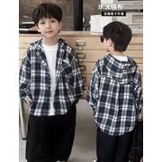 2024 秋新作 韓国風子供服  キッズ  ベビー服   トップス  チェック柄  シャツ   コート