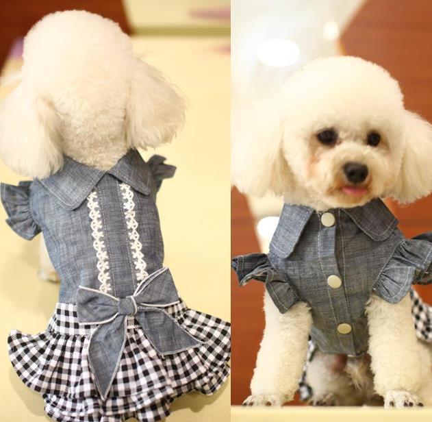 人気新作    小型犬服     デニム  ペット用品  ネコ雑貨  ペット服     猫犬兼用3色
