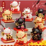 ins  招き猫  インテリア置物 ミニチュア   太陽エネルギー   手をふり   モデル  車載用品