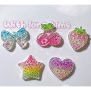 手芸DIYデコ素材  DIY素材樹脂アクセサリーパーツ デコパーツデコパーツ貼り付けパーツ 手芸材料5色