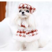 秋冬  犬服   クリスマス  ペット用品  ネコ雑貨  リボン ヘアピン マント ペット服 猫犬兼用