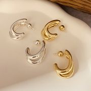 ピアス　アクセサリー　レディース　韓国ファッション　メタル　シンプル　シルバー925ポスト