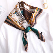 タイスカーフ　夏 　70*70cm  　多用途ヘア結び　バッグ飾り　韓国ファッション