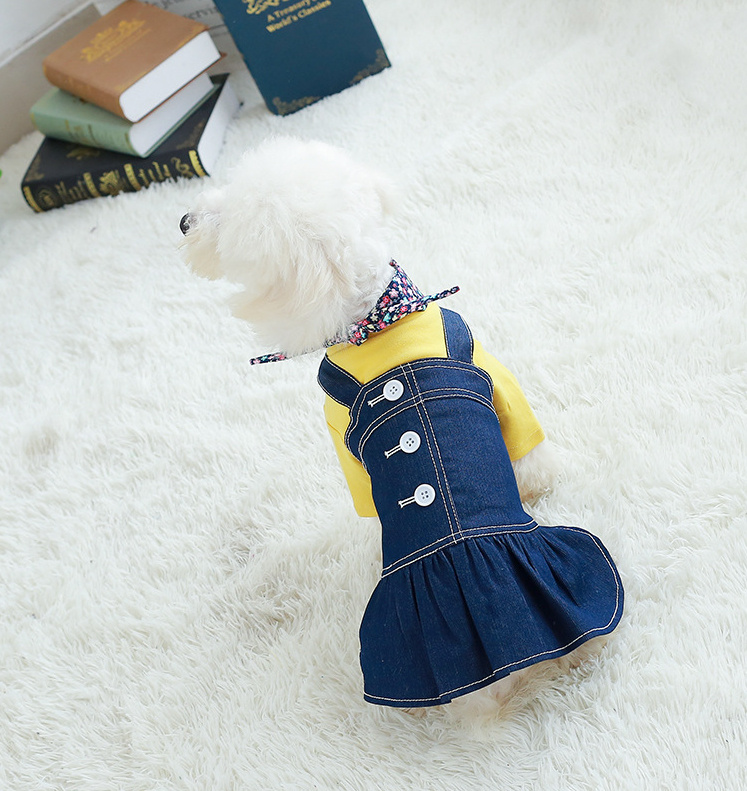 春秋 スカート 猫服 ファッション 小中型犬服 犬猫洋服 ペット用品 ドッグウェア 猫雑貨 デニム