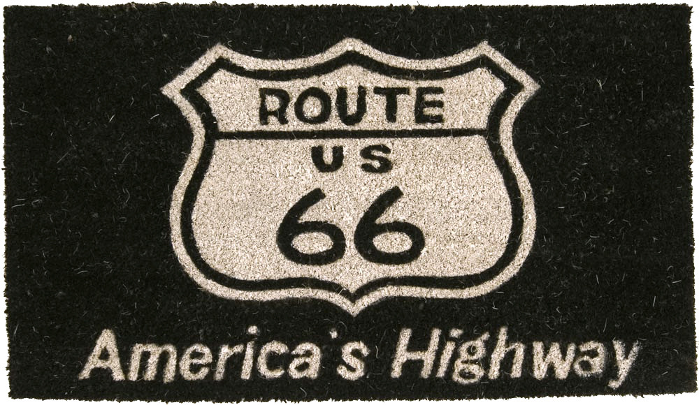 屋外用ドアマット Route 66 Black Coir Doormat レクト CR-2969