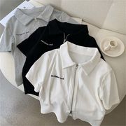 【2022夏服】韓国風レディース服 トップス シンプル おしゃれ 半袖 poloシャツ　