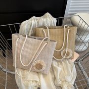 新入荷★レディースファッション　草編みバッグ　トートバッグ★2色