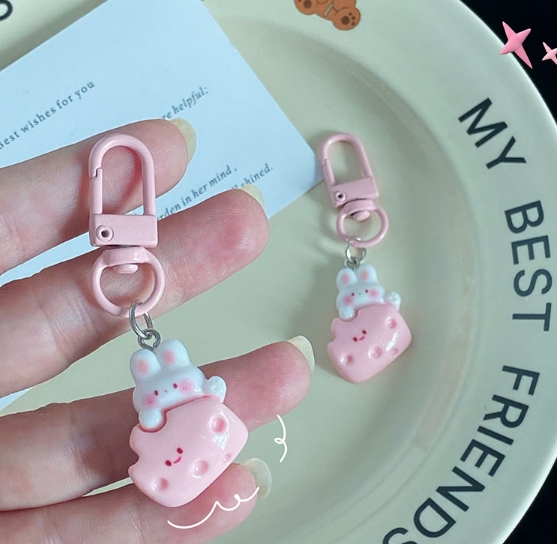 うさぎ キーホルダー 韓国風 キーリング プレゼント バッグストラップ