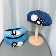 帽子　ベレー帽　韓国ファッション　レディース　デザイン　秋冬　猫柄　肉球