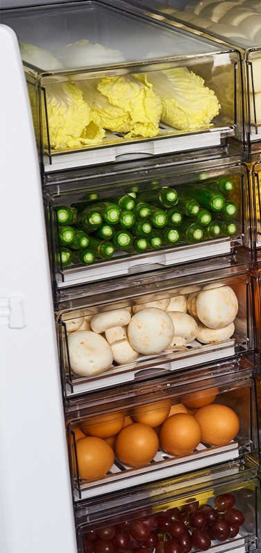 冷蔵庫収納ケース 冷凍室 冷蔵庫トレー 引き出し式 収納ボックス 冷蔵庫収納 キッチン収納